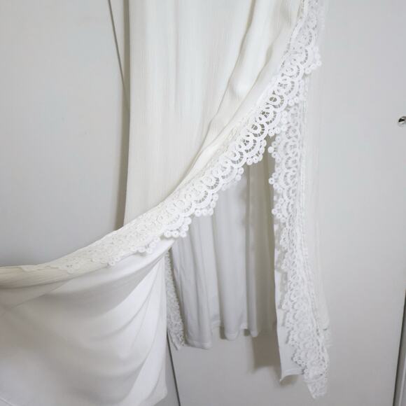 Lulus Sweeten the Occasion White Lace Short Sleeve Maxi Dress L Wedding Boho - Picture 6 of 11